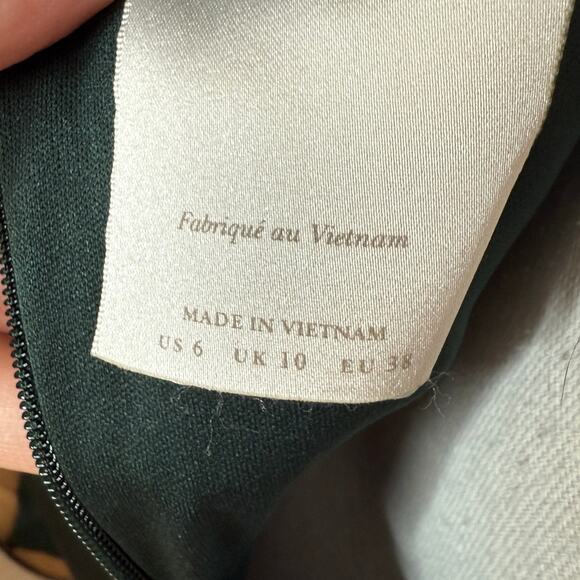 BHLDN Cali Satin Cowl Neck Midi Slip Dress In Emerald Green Size 6 - Picture 15 of 15